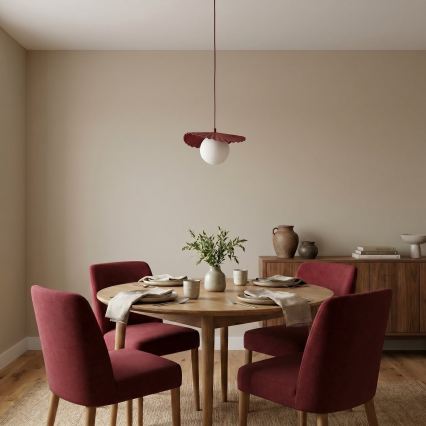 Lustr na lanku FLORA 1xG9/8W/230V červená