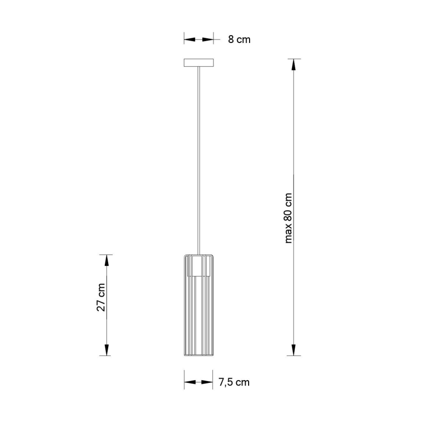 Lustr na lanku FOBIA 1xGU10/25W/230V černá/zlatá