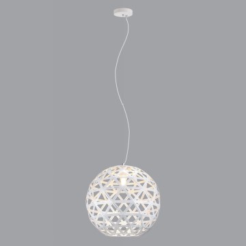 Lustr na lanku FROZEN 1xE27/60W/230V pr. 50 cm bílá