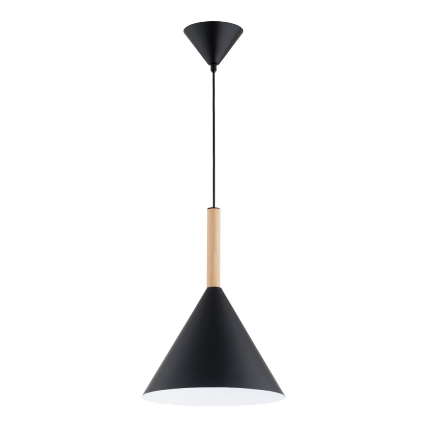 Lustr na lanku FUKS 1xE27/15W/230V černá/béžová