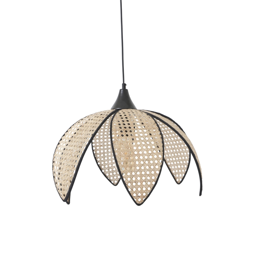 Lustr na lanku FUME 1xE27/40W/230V pr. 40 cm černá/béžová