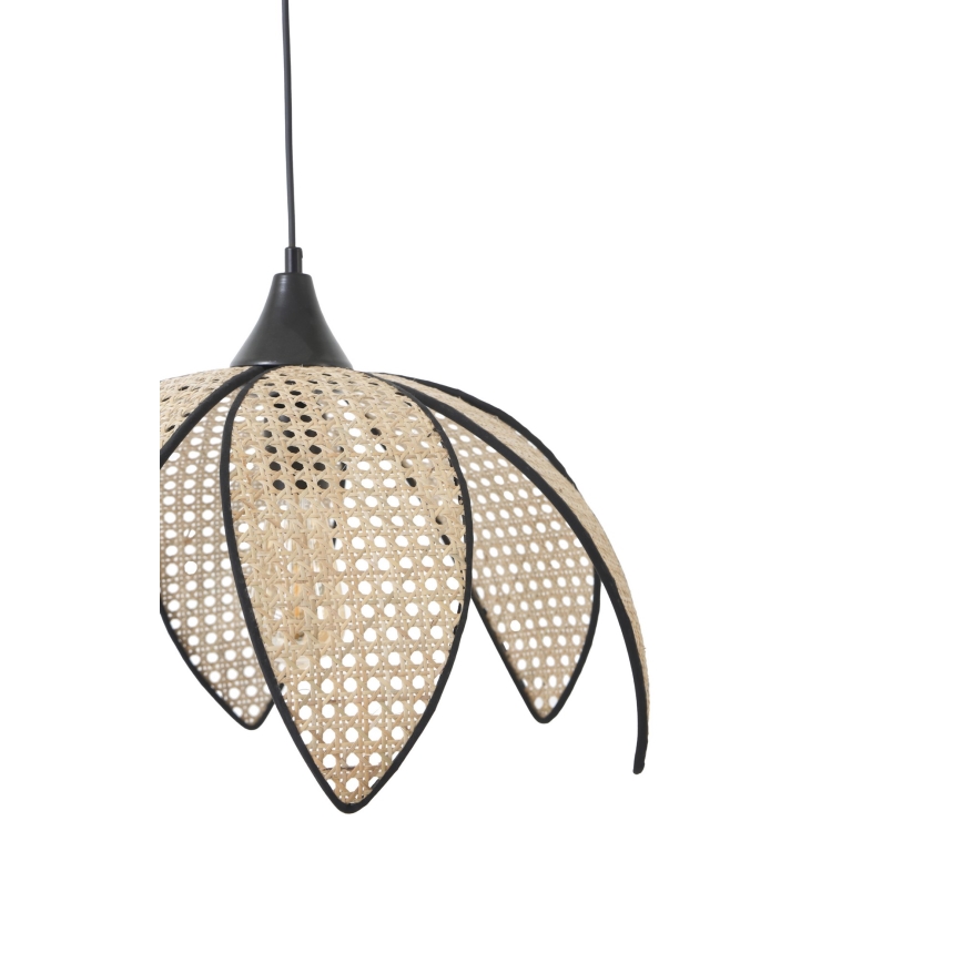Lustr na lanku FUME 1xE27/40W/230V pr. 40 cm černá/béžová