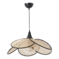 Lustr na lanku FUME 1xE27/40W/230V pr. 45 cm černá/béžová