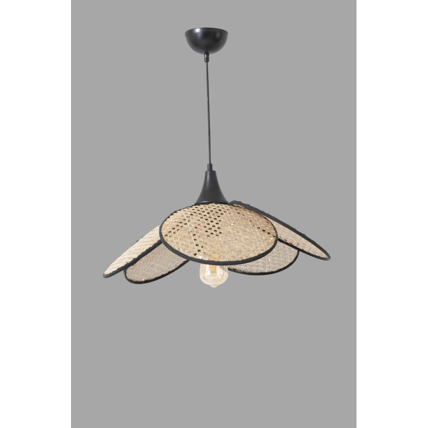 Lustr na lanku FUME 1xE27/40W/230V pr. 45 cm černá/béžová