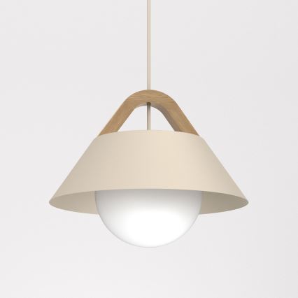 Lustr na lanku FUNDA 1xE27/15W/230V béžová