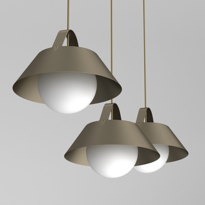 Lustr na lanku FUNDA 3xE27/15W/230V bronzová