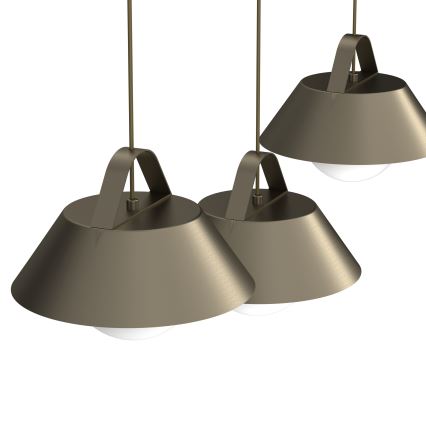 Lustr na lanku FUNDA 3xE27/15W/230V bronzová