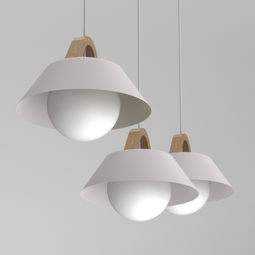 Lustr na lanku FUNDA 3xE27/15W/230V krémová