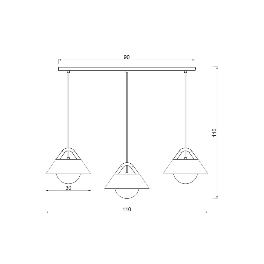 Lustr na lanku FUNDA 3xE27/15W/230V krémová
