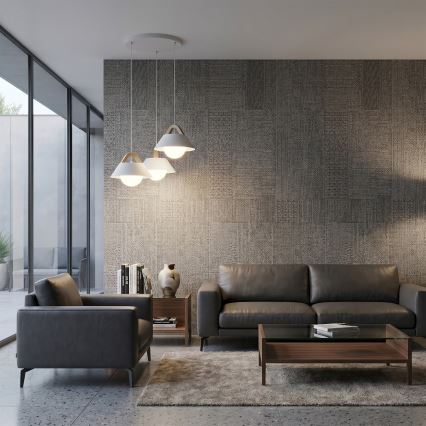 Lustr na lanku FUNDA 3xE27/15W/230V krémová