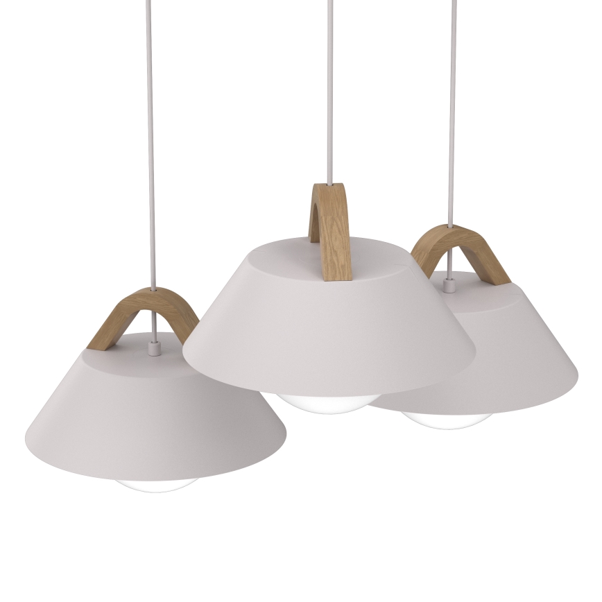 Lustr na lanku FUNDA 3xE27/15W/230V krémová