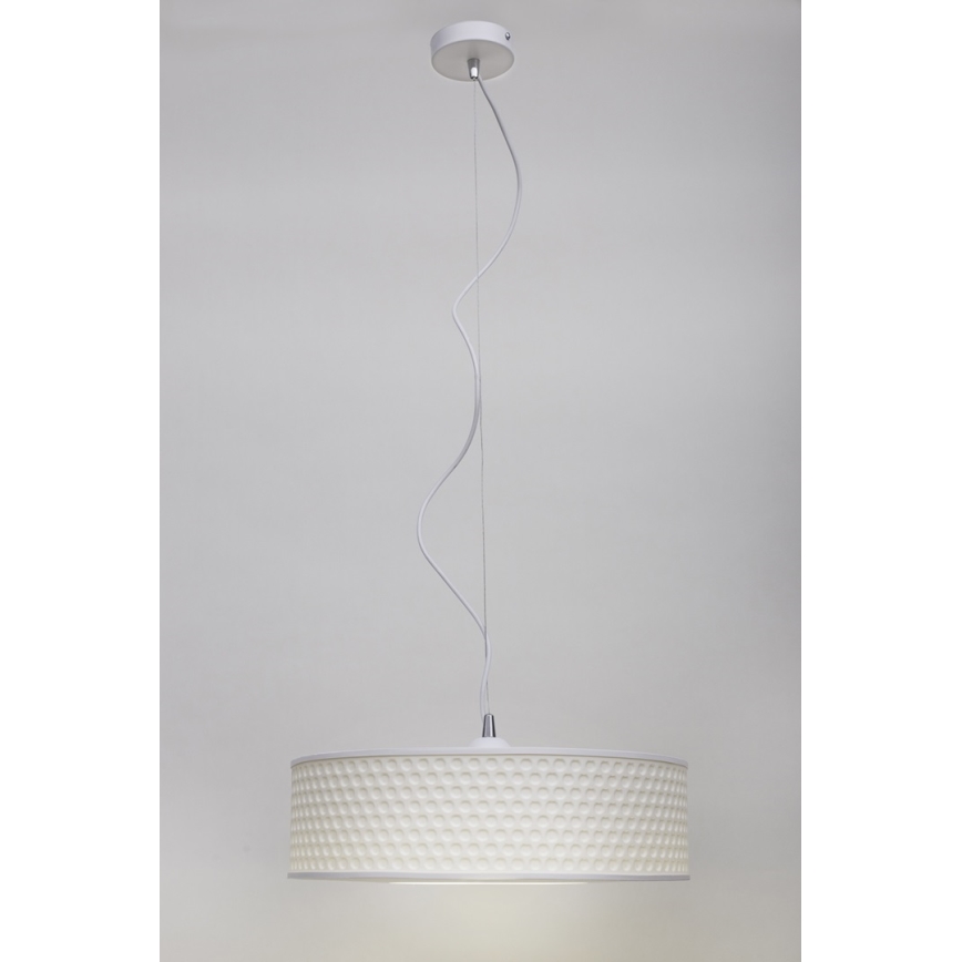 Lustr na lanku GARDA 1xE27/60W/230V pr. 40 cm bílá