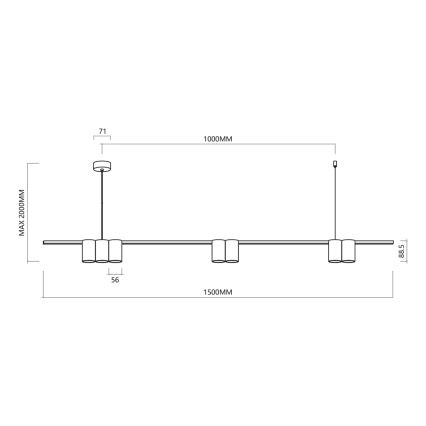 Lustr na lanku GENESIS 7xGU10/8W/230V bílá