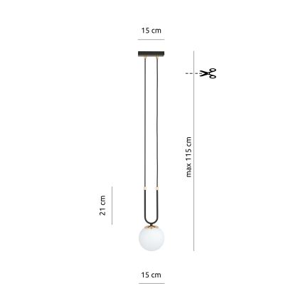 Lustr na lanku GLAM 1xE14/10W/230V černá
