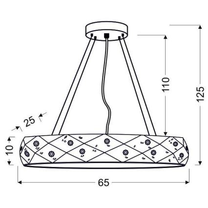 Lustr na lanku GLANCE 5xG9/40W/230V