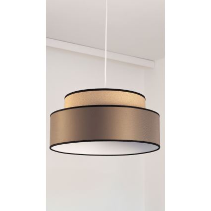 Lustr na lanku GRACE 1xE27/60W/230V béžová/hnědá