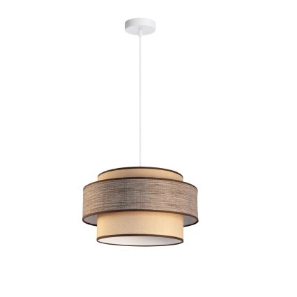 Lustr na lanku GRACE 1xE27/60W/230V béžová/hnědá