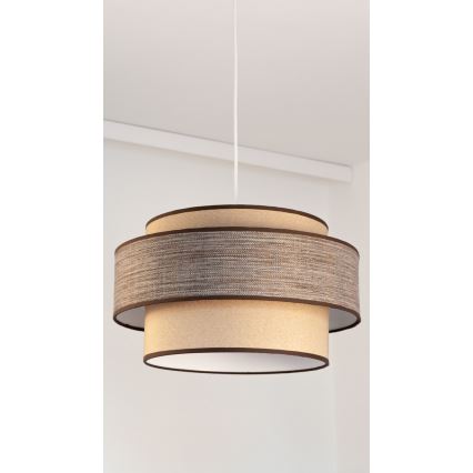 Lustr na lanku GRACE 1xE27/60W/230V béžová/hnědá