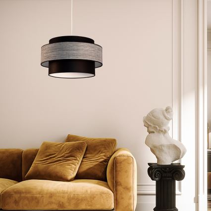 Lustr na lanku GRACE 1xE27/60W/230V černá/šedá
