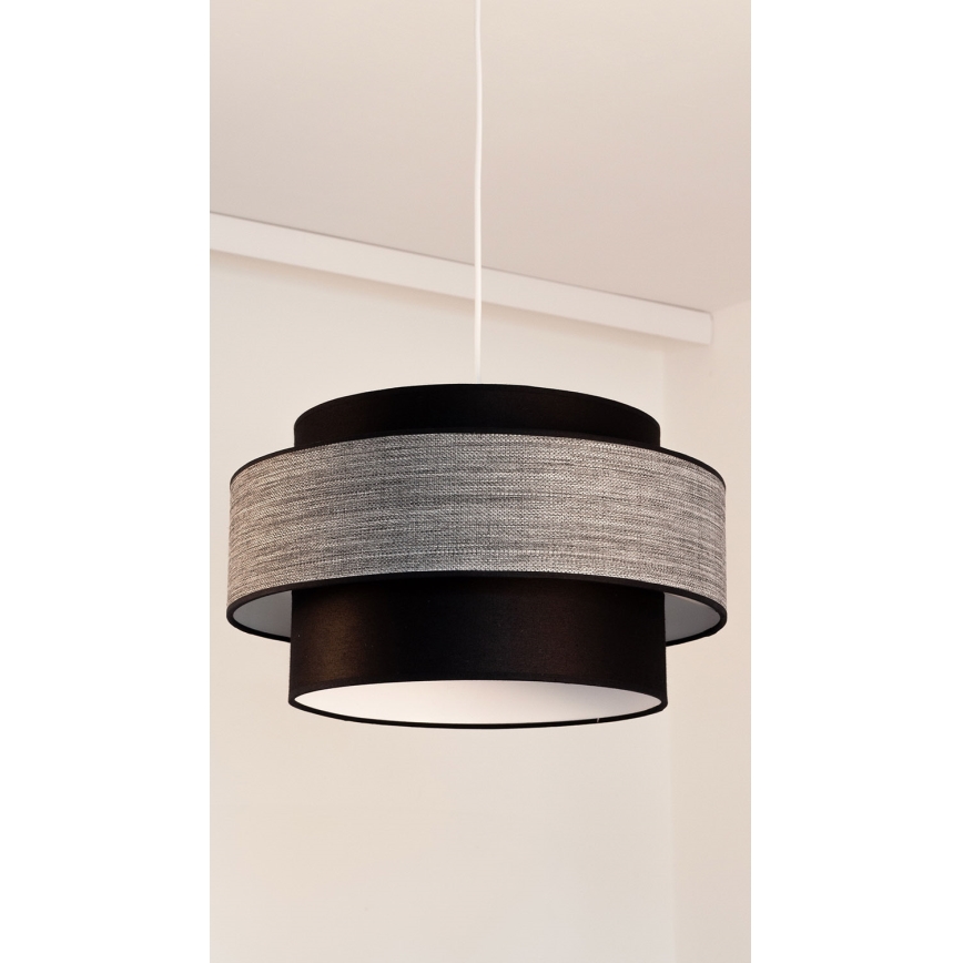 Lustr na lanku GRACE 1xE27/60W/230V černá/šedá