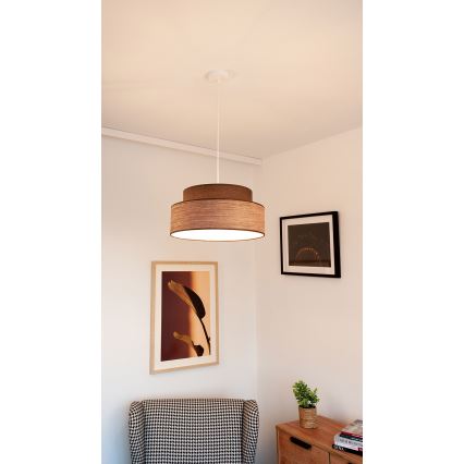 Lustr na lanku GRACE 1xE27/60W/230V hnědá/béžová