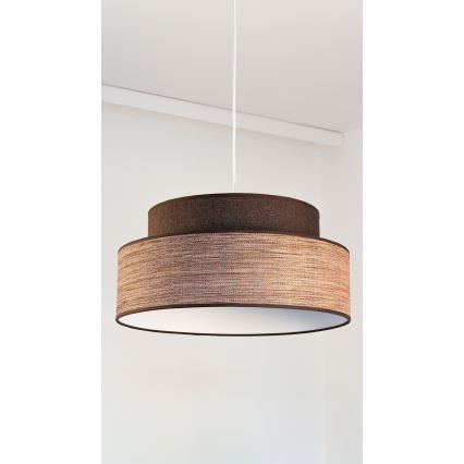 Lustr na lanku GRACE 1xE27/60W/230V hnědá/béžová