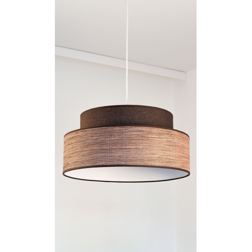 Lustr na lanku GRACE 1xE27/60W/230V hnědá/béžová