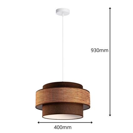 Lustr na lanku GRACE 1xE27/60W/230V hnědá/béžová