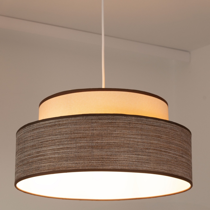 Lustr na lanku GRACE 1xE27/60W/230V krémová/hnědá