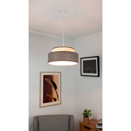 Lustr na lanku GRACE 1xE27/60W/230V krémová/hnědá