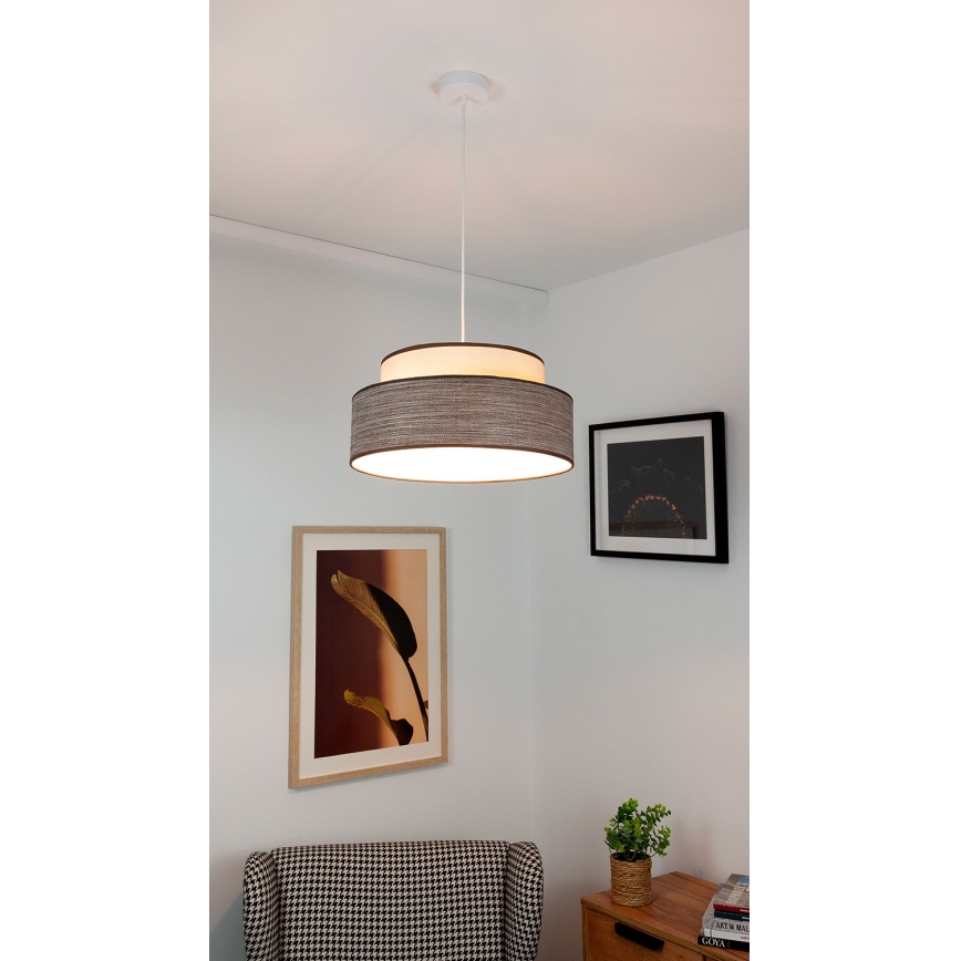 Lustr na lanku GRACE 1xE27/60W/230V krémová/hnědá