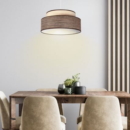 Lustr na lanku GRACE 1xE27/60W/230V krémová/hnědá