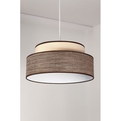Lustr na lanku GRACE 1xE27/60W/230V krémová/hnědá