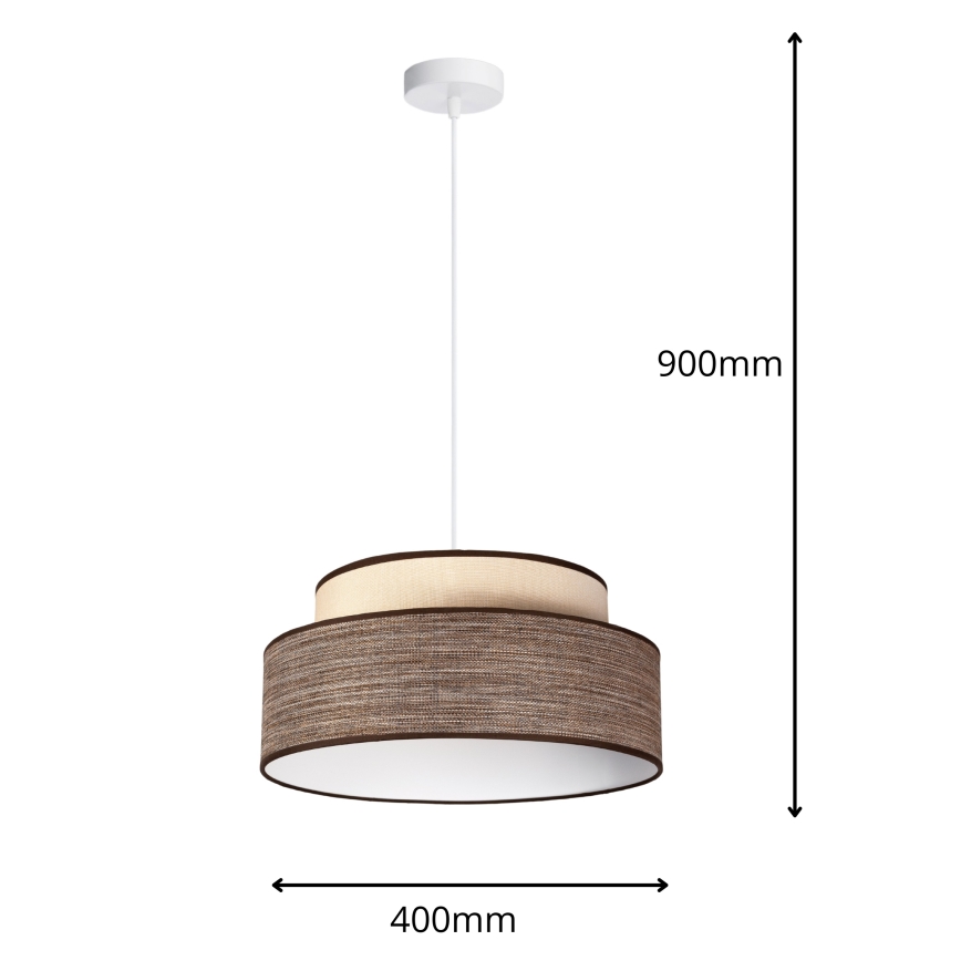 Lustr na lanku GRACE 1xE27/60W/230V krémová/hnědá