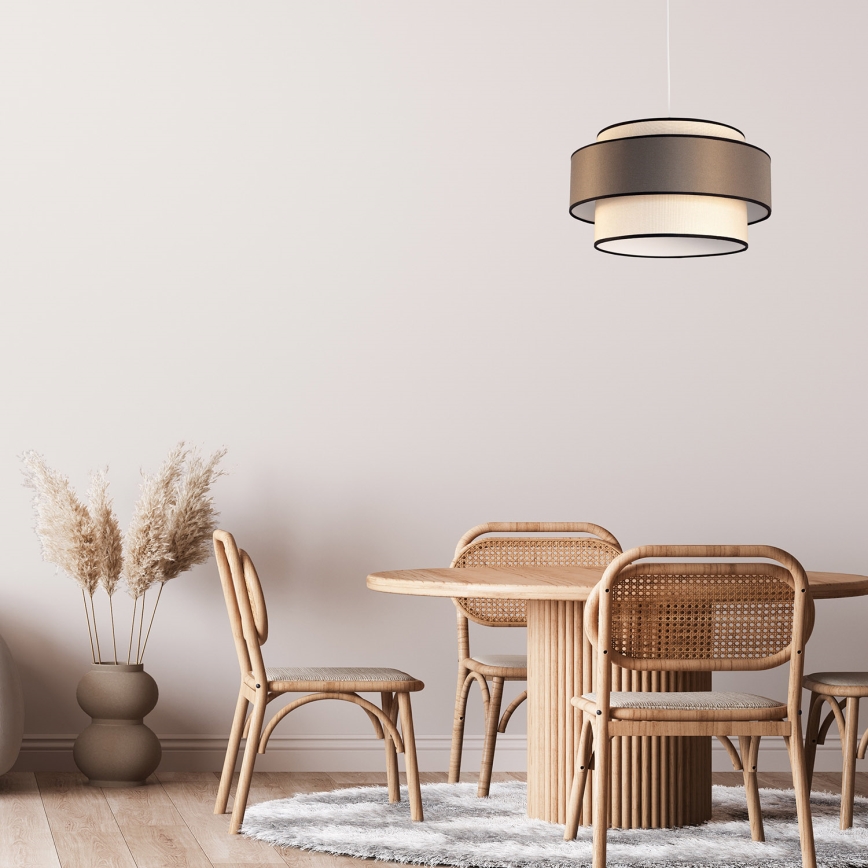 Lustr na lanku GRACE 1xE27/60W/230V krémová/hnědá