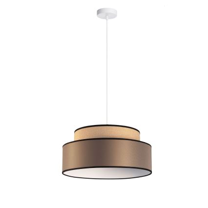 Lustr na lanku GRACE 1xE27/60W/230V pr. 40 cm béžová/hnědá
