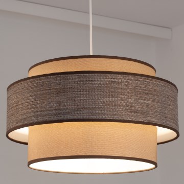 Lustr na lanku GRACE 1xE27/60W/230V pr. 40 cm béžová/hnědá
