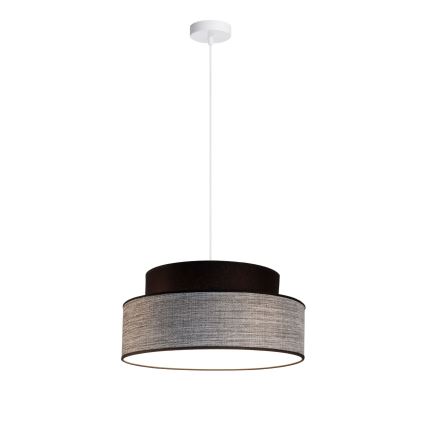 Lustr na lanku GRACE 1xE27/60W/230V pr. 40 cm černá/šedá