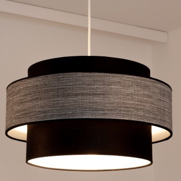 Lustr na lanku GRACE 1xE27/60W/230V pr. 40 cm černá/šedá