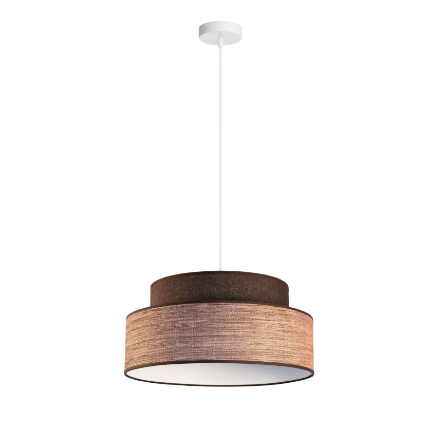 Lustr na lanku GRACE 1xE27/60W/230V pr. 40 cm hnědá/béžová