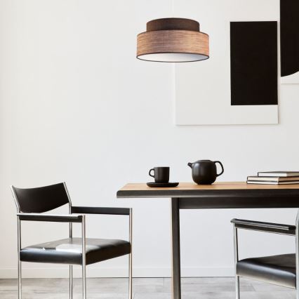 Lustr na lanku GRACE 1xE27/60W/230V pr. 40 cm hnědá/béžová