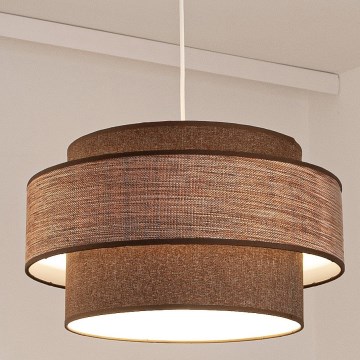 Lustr na lanku GRACE 1xE27/60W/230V pr. 40 cm hnědá/béžová
