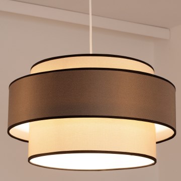 Lustr na lanku GRACE 1xE27/60W/230V pr. 40 cm krémová/hnědá