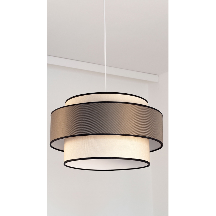 Lustr na lanku GRACE 1xE27/60W/230V pr. 40 cm krémová/šedá