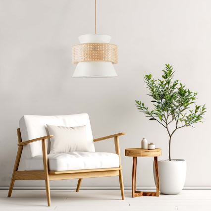 Lustr na lanku GRENADA 1xE27/20W/230V pr. 40 cm béžová