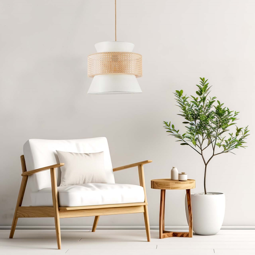 Lustr na lanku GRENADA 1xE27/20W/230V pr. 40 cm béžová