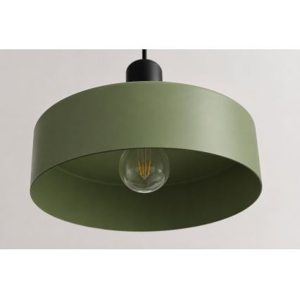 Lustr na lanku HAKI 1xE27/60W/230V zelená/černá