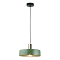 Lustr na lanku HAKI 1xE27/60W/230V zelená/černá/lesklý chrom