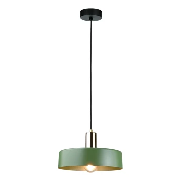 Lustr na lanku HAKI 1xE27/60W/230V zelená/černá/lesklý chrom