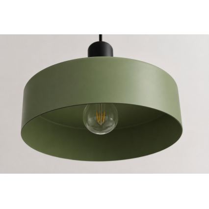Lustr na lanku HAKI 3xE27/60W/230V zelená/černá